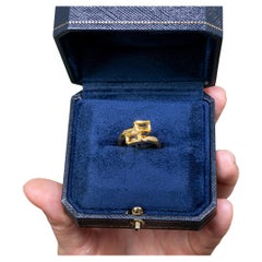 Citrine Bypass Ring 1.78 Carats Total 24K Yellow Gold Plated Silver