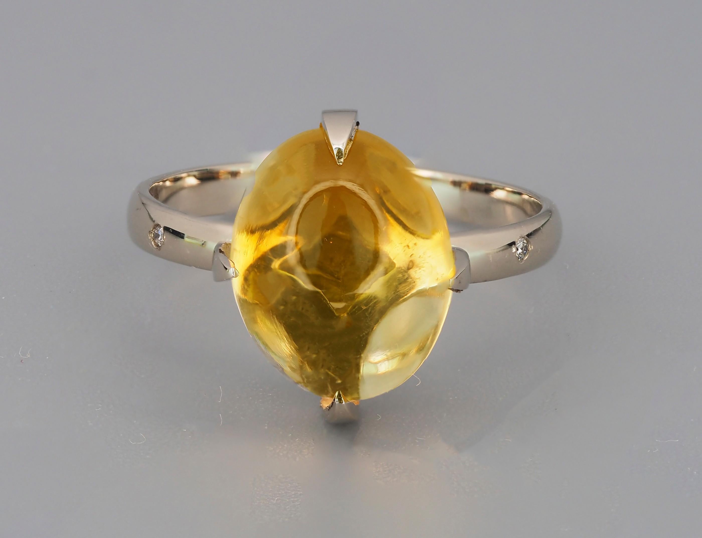En venta: Citrine cabochon ring  2