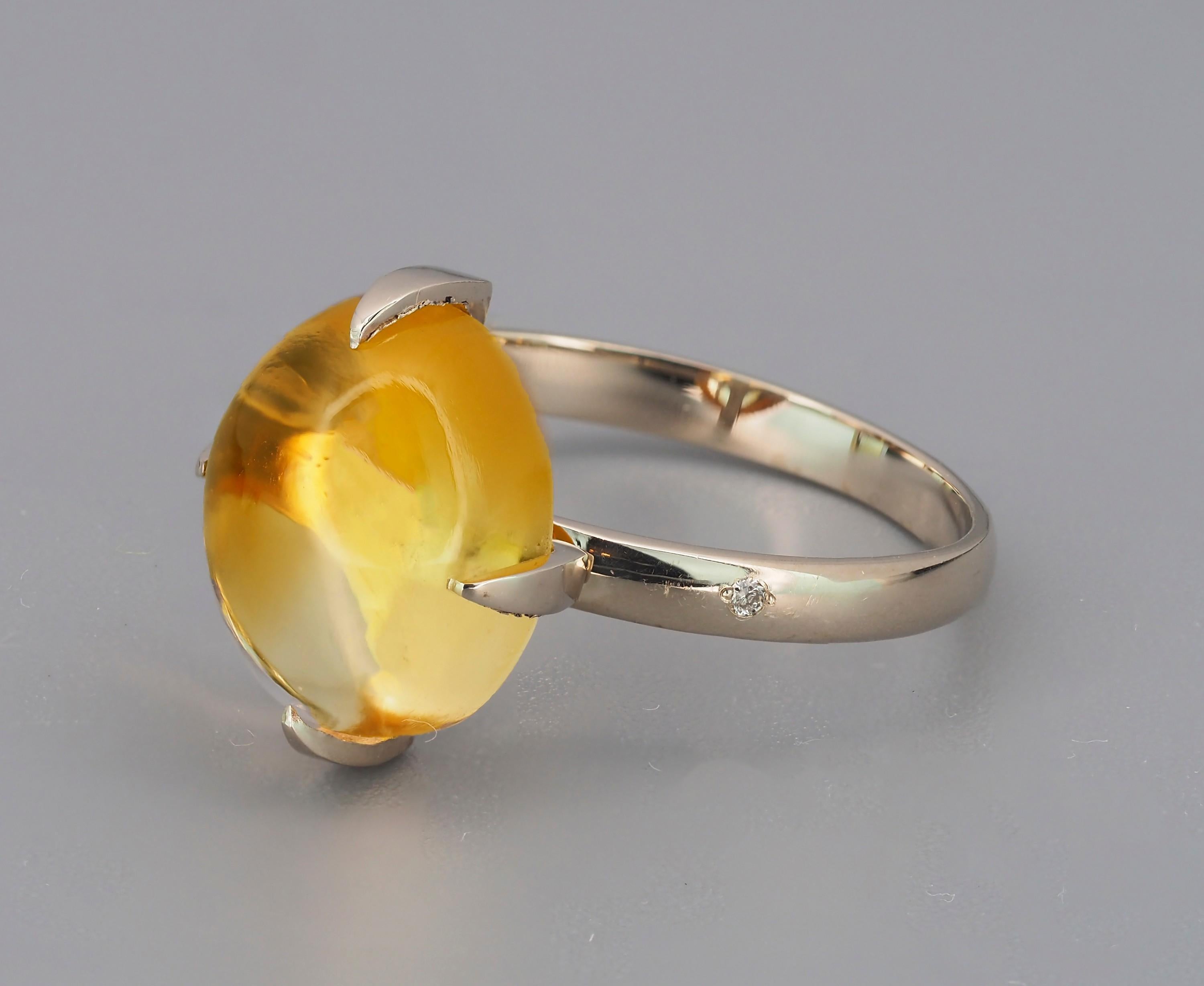 En venta: Citrine cabochon ring  3