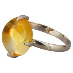 Citrine cabochon ring