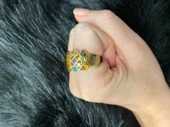 Hammerman Brothers Citrine Carnival Ring with Multi-Color Gemstones and Diamonds
