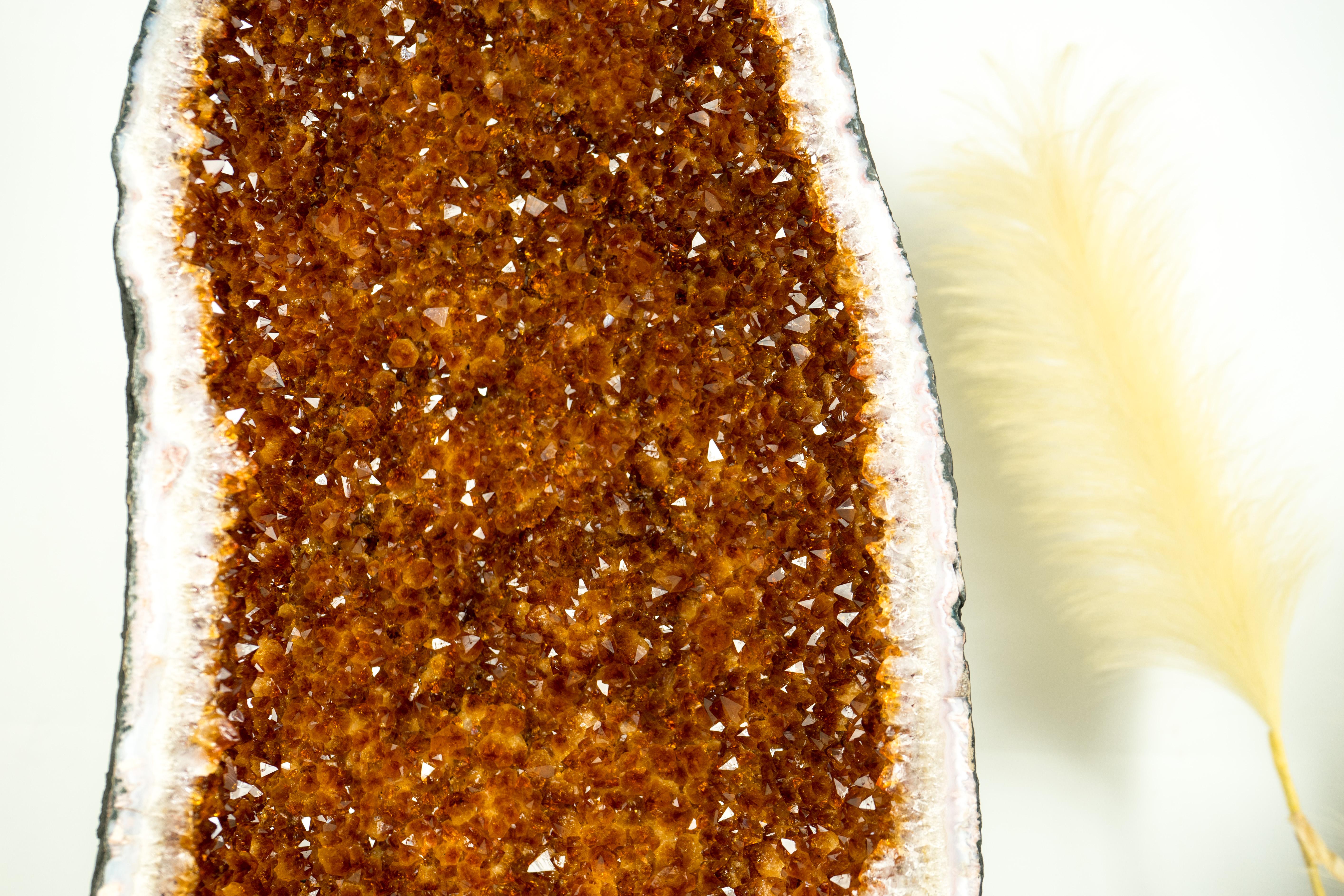 Citrine Cathedral Geode, AAA Quality, Deep Orange Cognac Citrine, Large and Tall For Sale 5