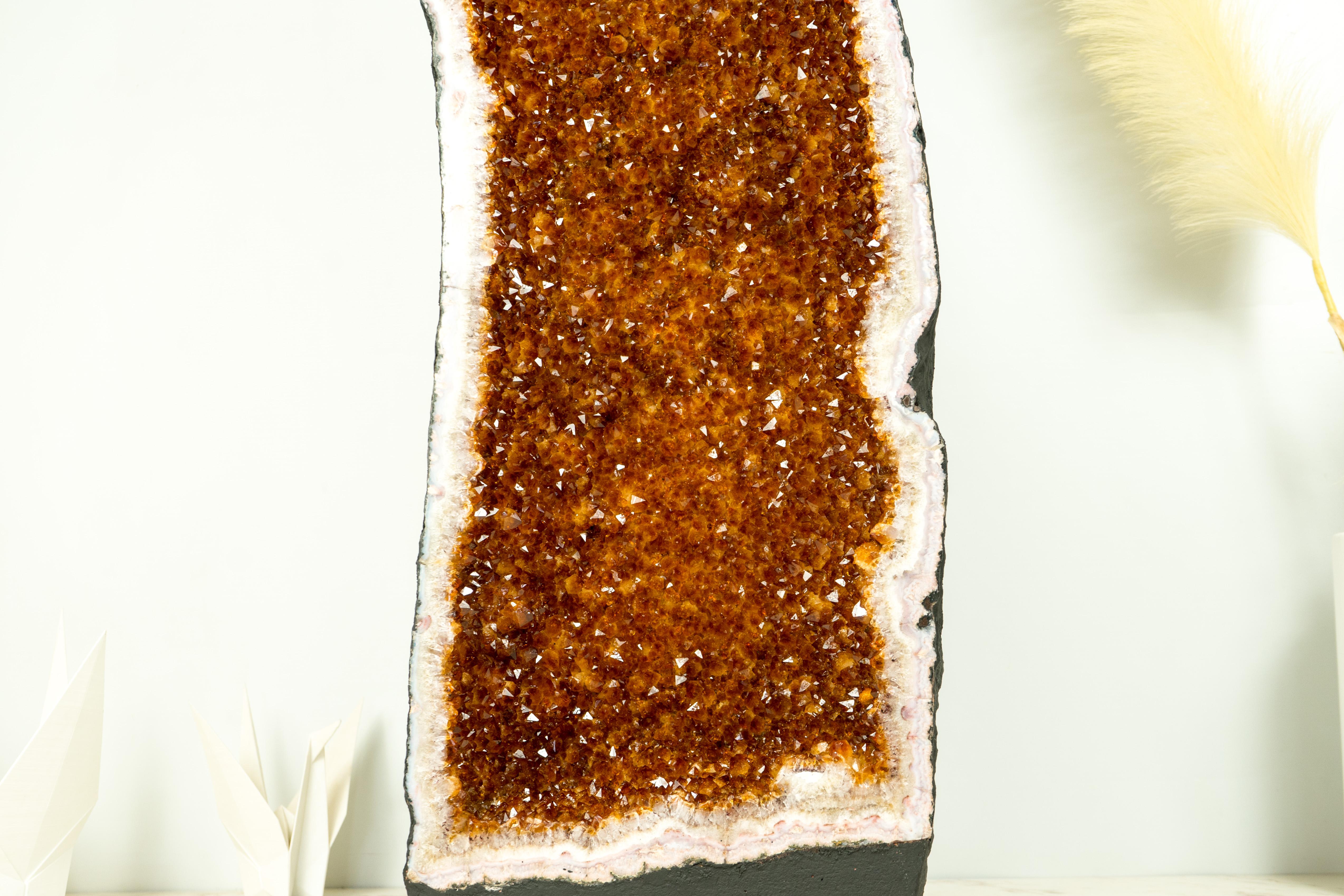 Citrine Cathedral Geode, AAA Quality, Deep Orange Cognac Citrine, Large and Tall For Sale 6
