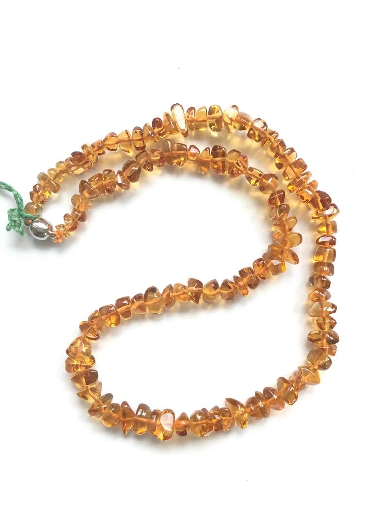 Collier de perles en Citrine perles lisses fantaisie Pierre naturelle  Neuf - En vente à Jaipur, RJ