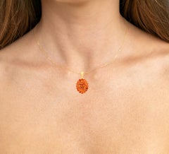 Citrine Cluster Pendant Necklace 4.06 Carats 18K Yellow Gold Plated Silver