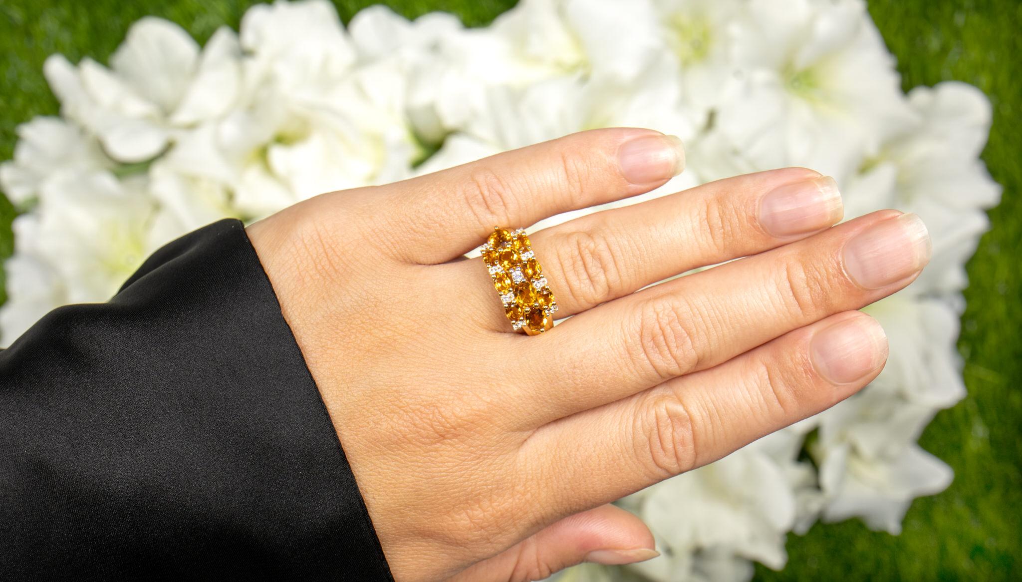 It comes with the Gemological Appraisal by GIA GG/AJP
All Gemstones are Natural
10 Citrines = 2.30 Carats
17 White Topazes = 0.20 Carats
Metal: 14K Yellow Gold Plated Silver
Ring Size: 7* US
*It can be resized complimentary
