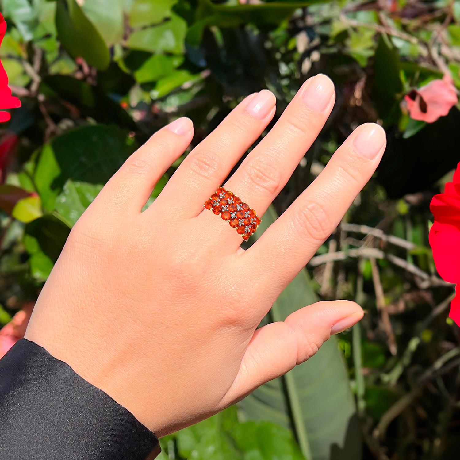 Citrin-Cluster-Ring mit weißem Topas 1,70 Karat 14K vergoldetem Silber (Zeitgenössisch) im Angebot