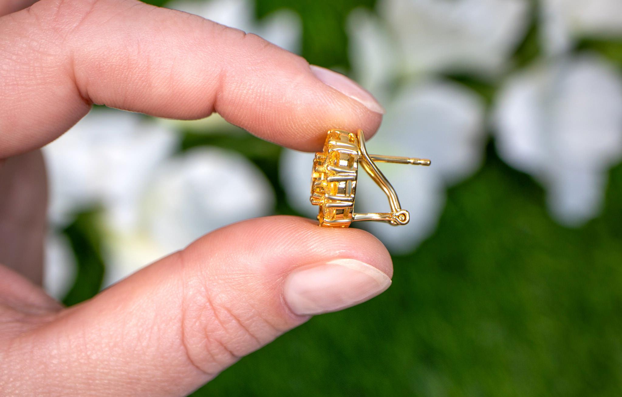 Boucles d'oreilles cocktail citrine 4,10 carats au total Unisexe en vente
