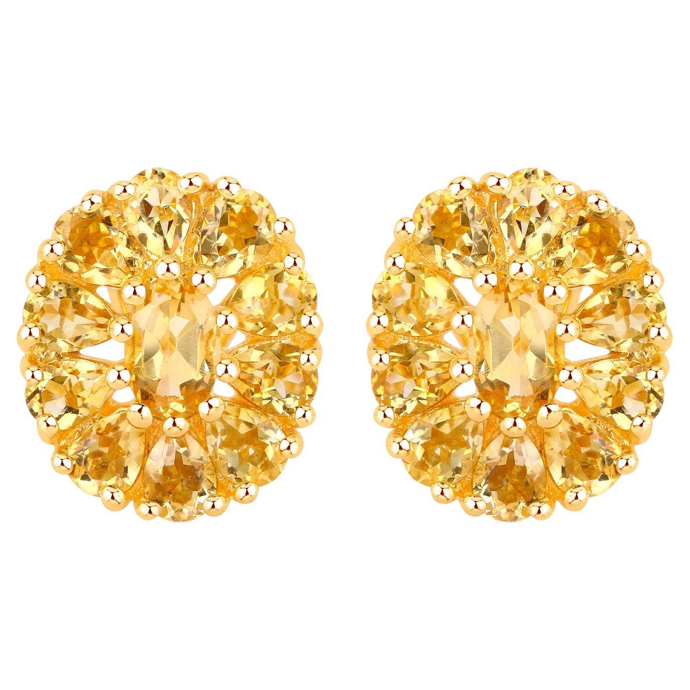 Citrine Cocktail Earrings 4.10 Carats Total  For Sale