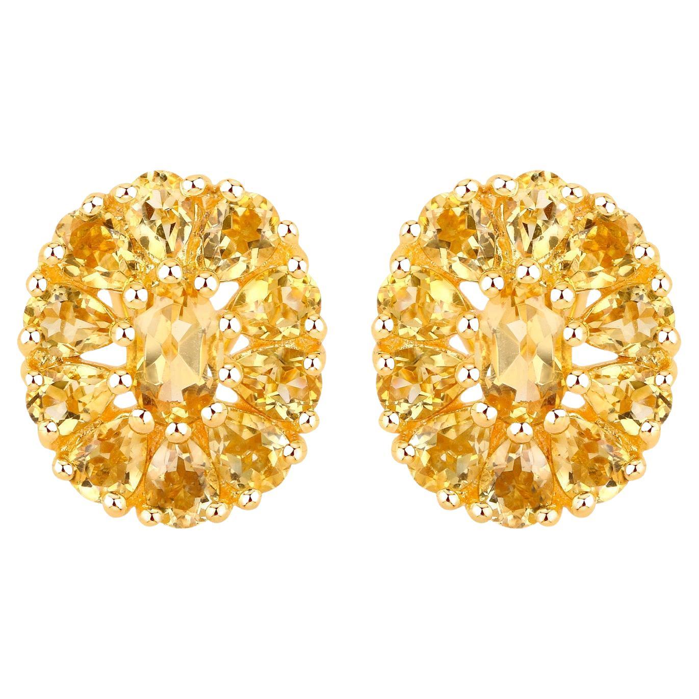 Citrine Cocktail Earrings 4.10 Carats Total  For Sale