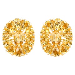 Citrine Cocktail Earrings 4.10 Carats Total 