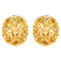 Citrine Cocktail Earrings 4.10 Carats Total 