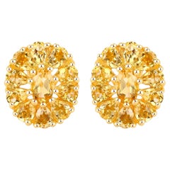 Boucles d'oreilles cocktail citrine 4,10 carats au total