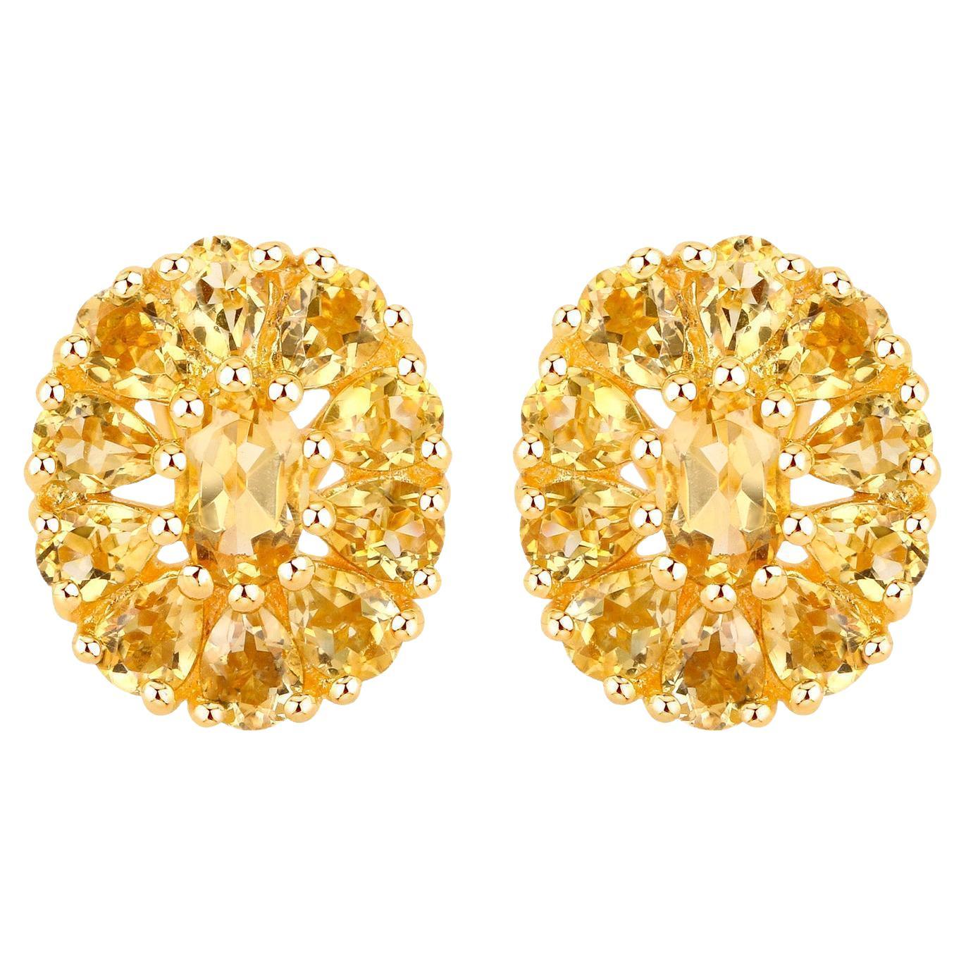 Boucles d'oreilles cocktail citrine 4,10 carats au total