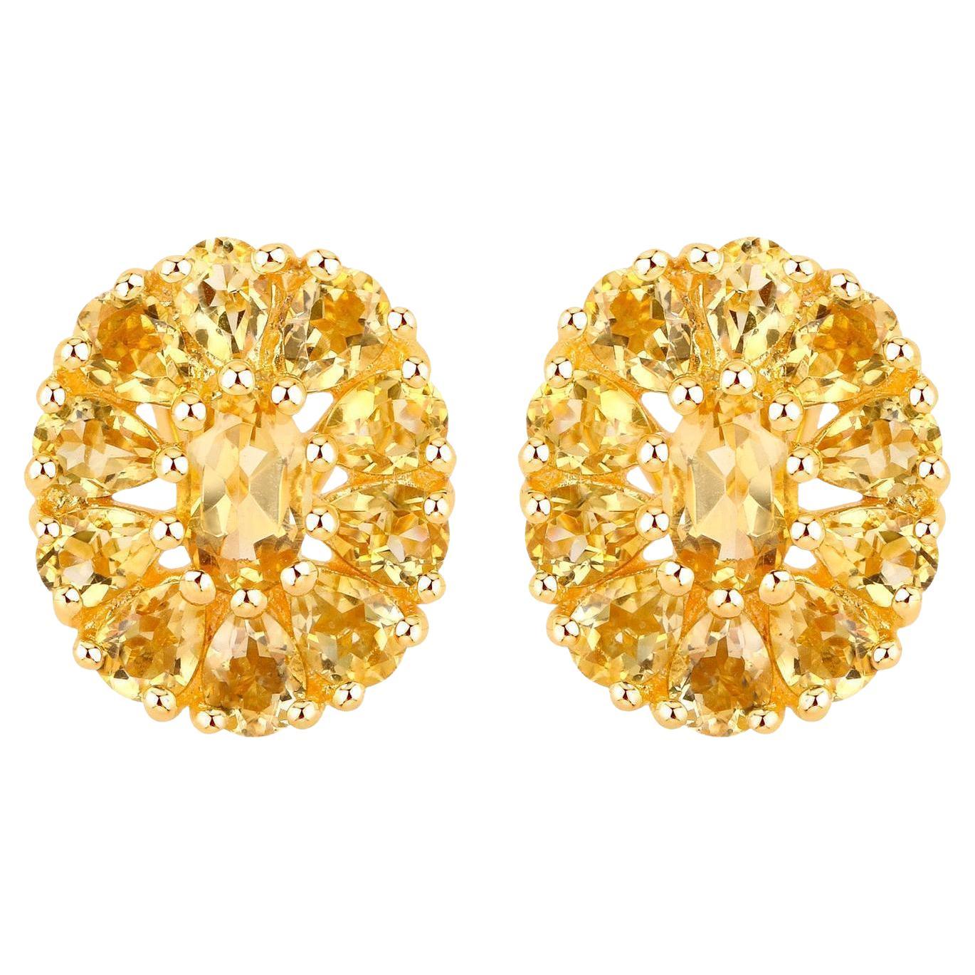 Boucles d'oreilles cocktail citrine 4,10 carats au total en vente