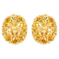 Citrine Cocktail Earrings 4.10 Carats Total