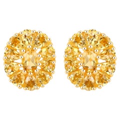 Boucles d'oreilles cocktail citrine 4,10 carats au total