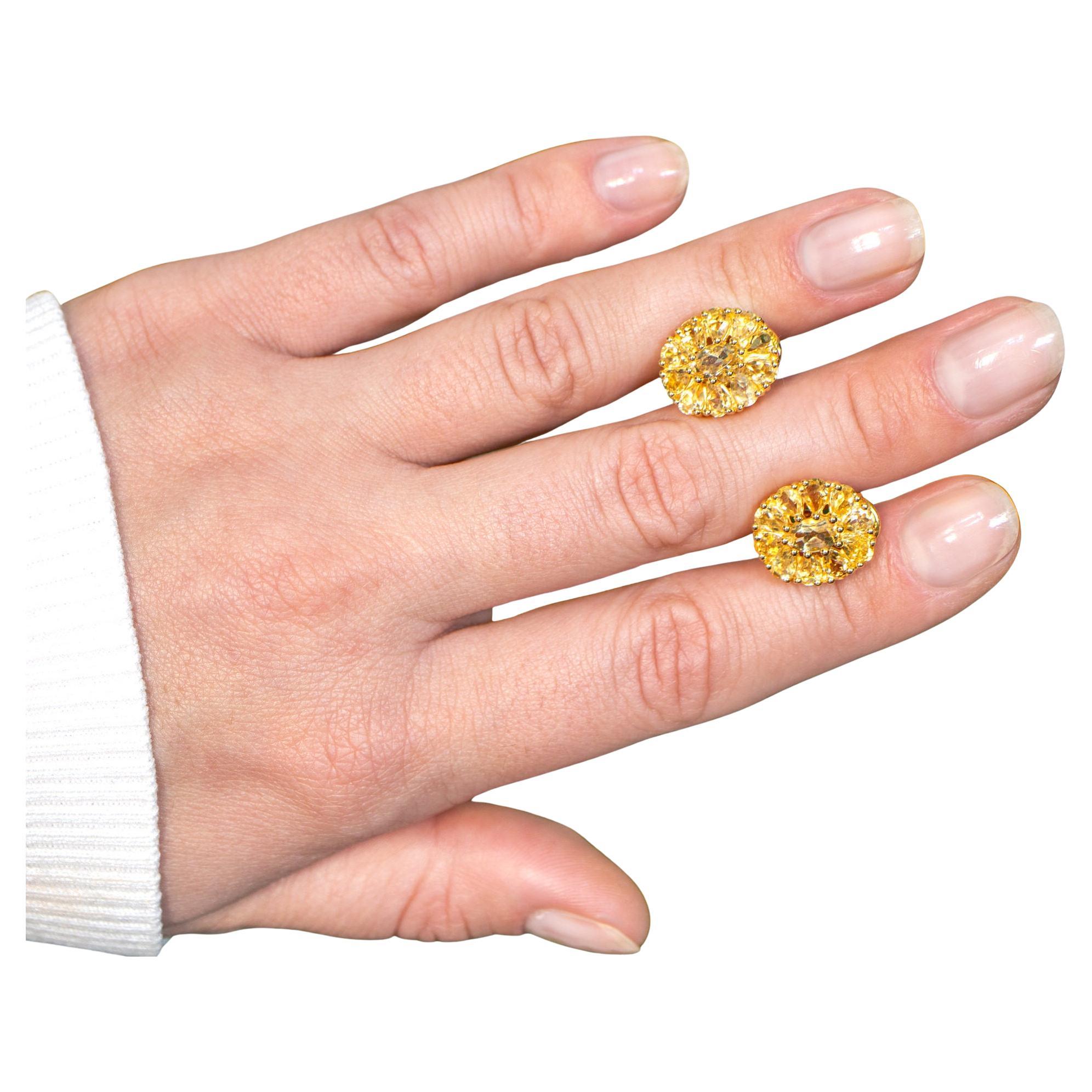 Boucles d
oreilles cocktail citrine 4,10 carats au total