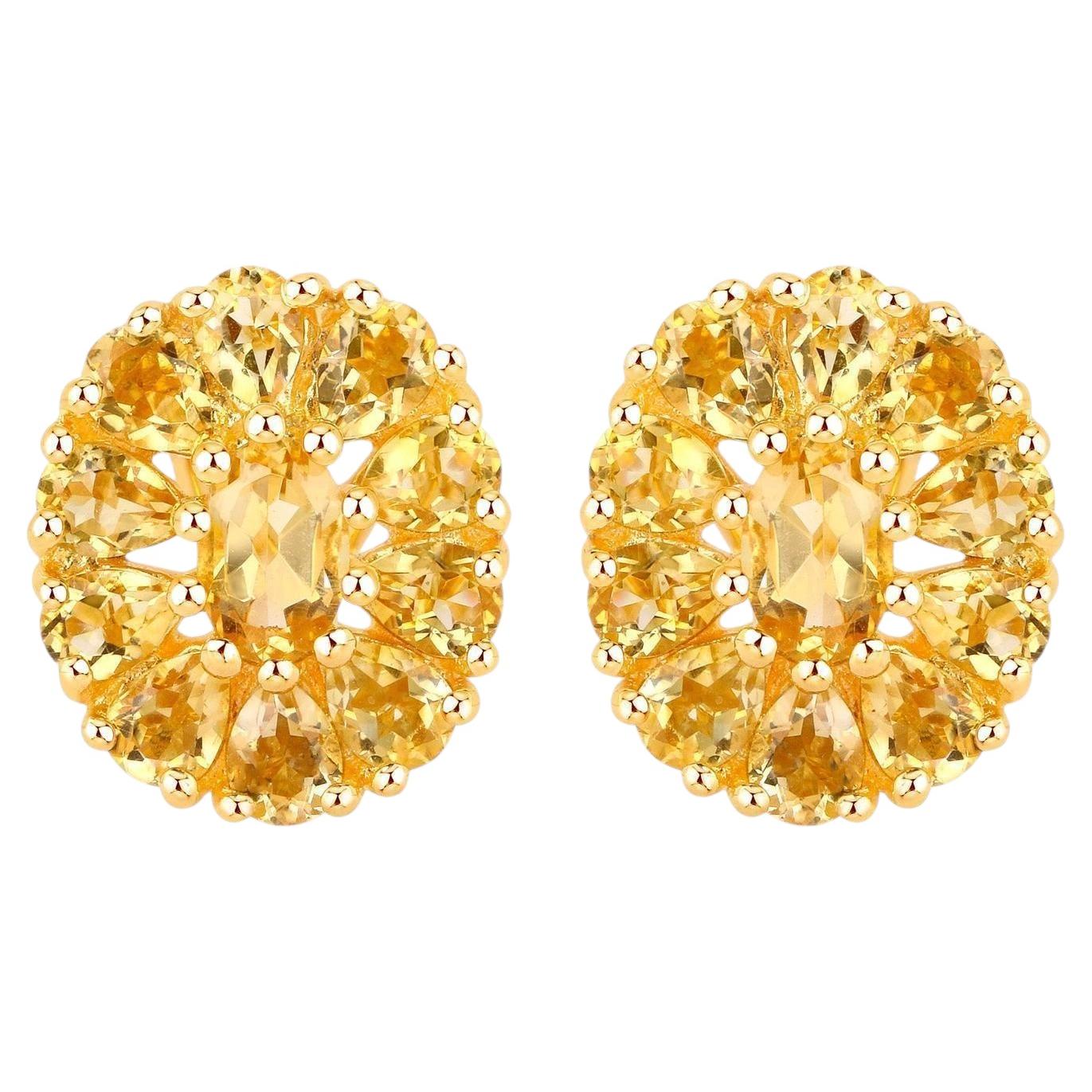 Citrine Cocktail Earrings 4.10 Carats Total