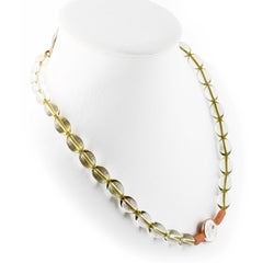 Citrine Coral Pearl Silver Beaded Boho Gemstone Choker Necklace Intini Jewels
