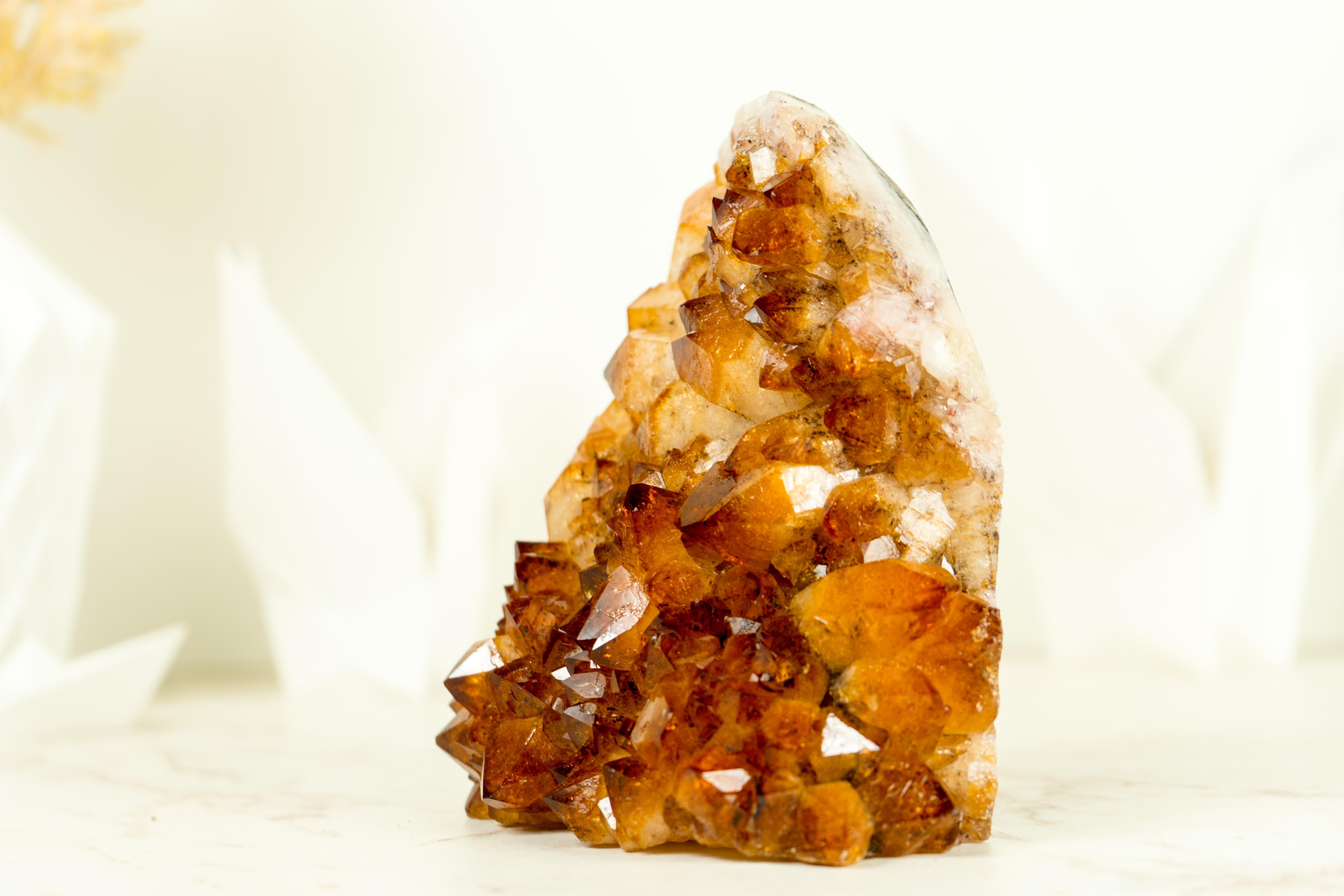 Citrine Crystal Cluster with AAA Golden Orange Citrine Druzy 5