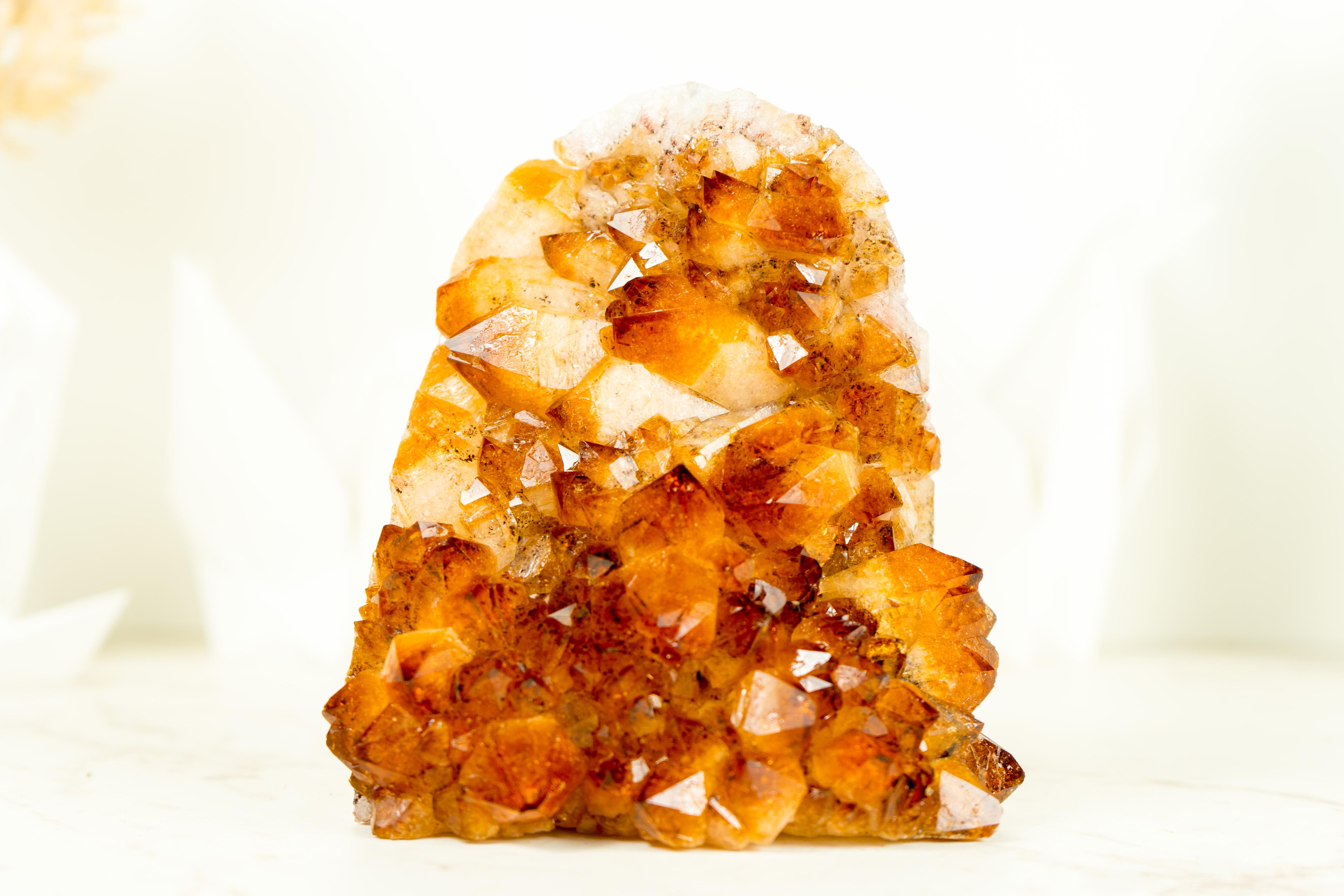 Amethyst Citrine Crystal Cluster with AAA Golden Orange Citrine Druzy