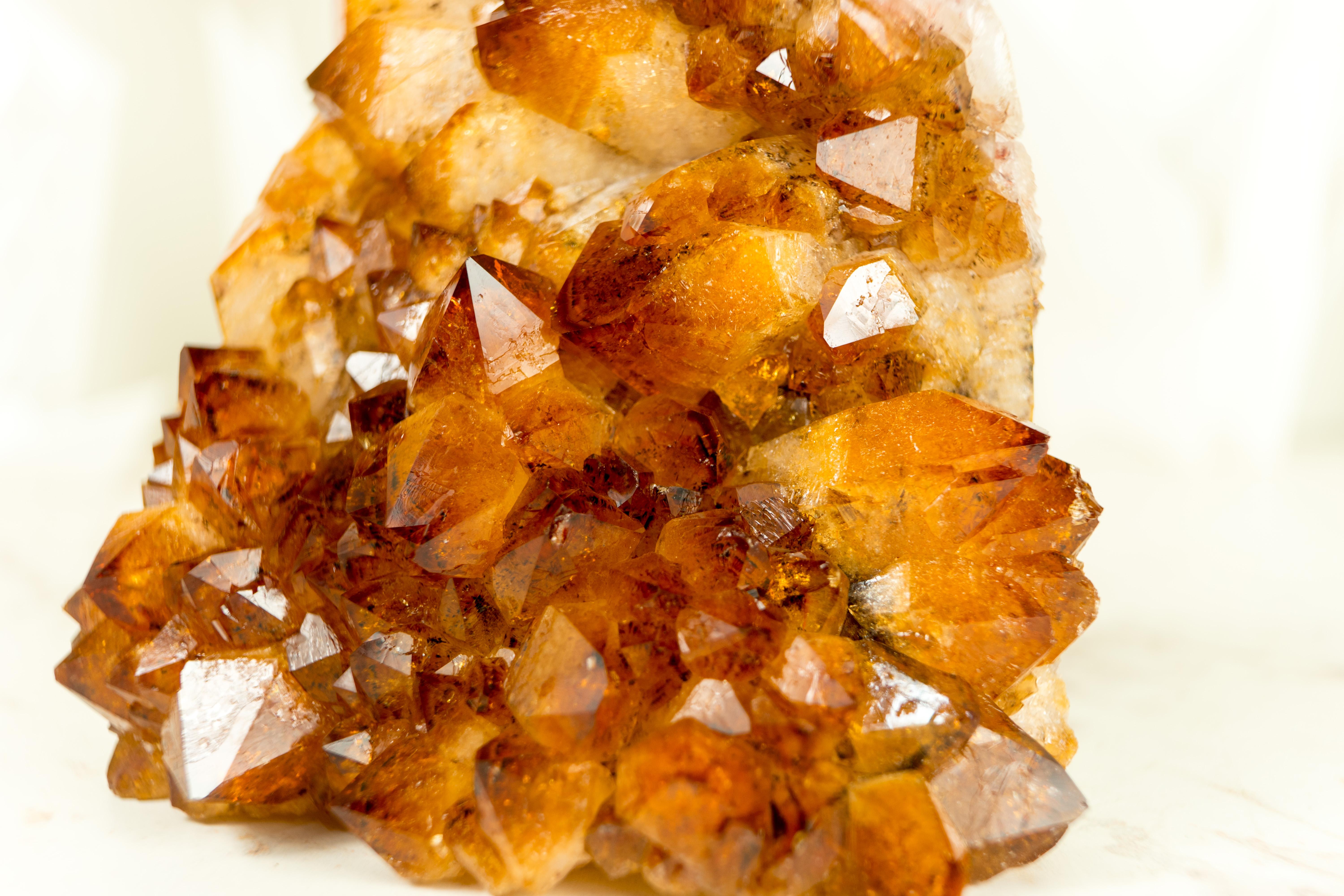 Citrine Crystal Cluster with AAA Golden Orange Citrine Druzy 1