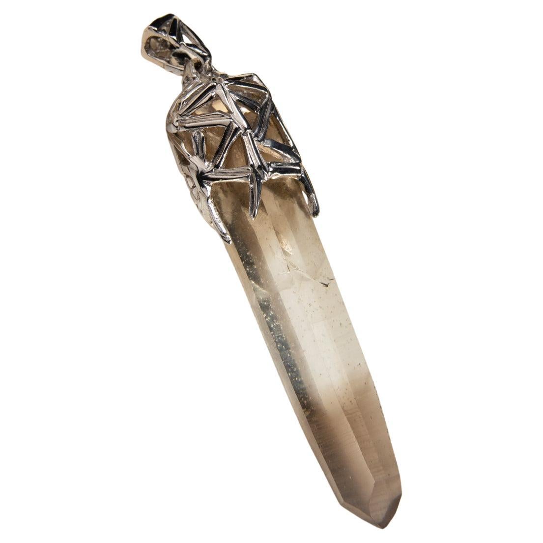 Citrine Crystal Silver Pendant Rough Gemstone Magic Healing Raw Uncut Gems For Sale