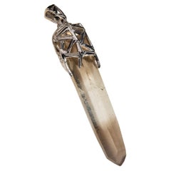 Citrine Cristal Silver Pendentif Rough Gemstone Magic Heal's Raw Uncut Gems