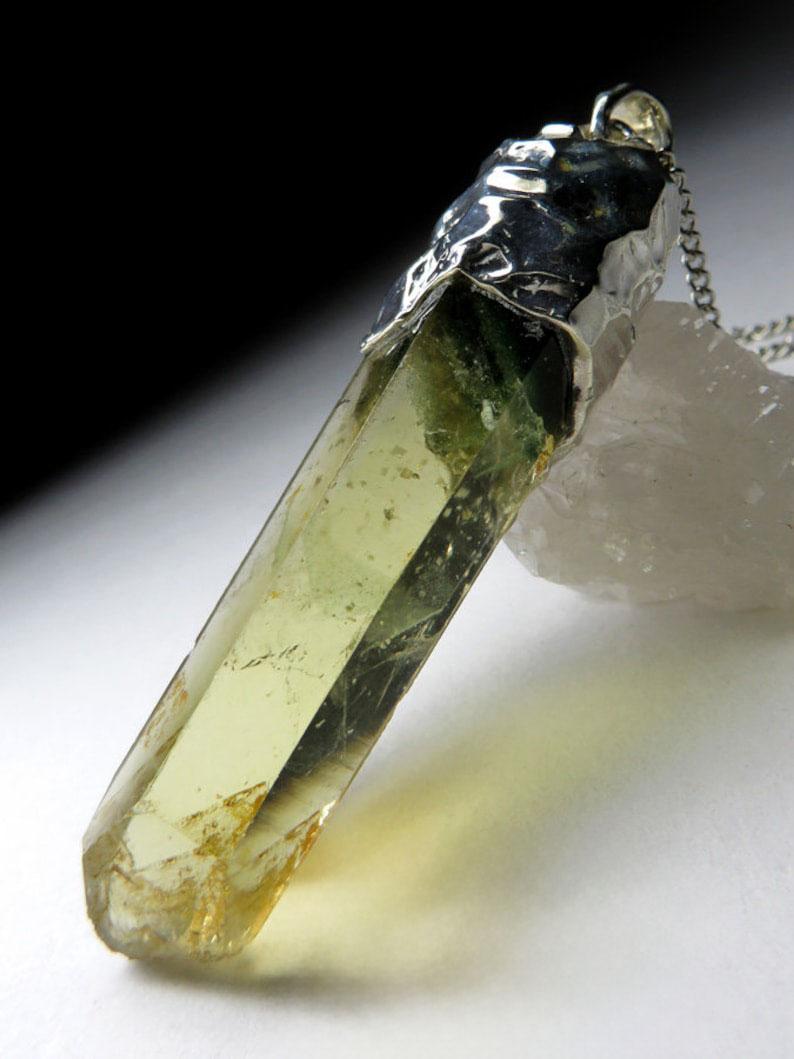 Pendentif vintage en cristal de citrine et quartz jaune, pierre de naissance de novembre Neuf - En vente à Berlin, DE
