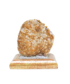 Citrine Crystals in Matrix and Mounted on an 18th Century Italian Gilt Base