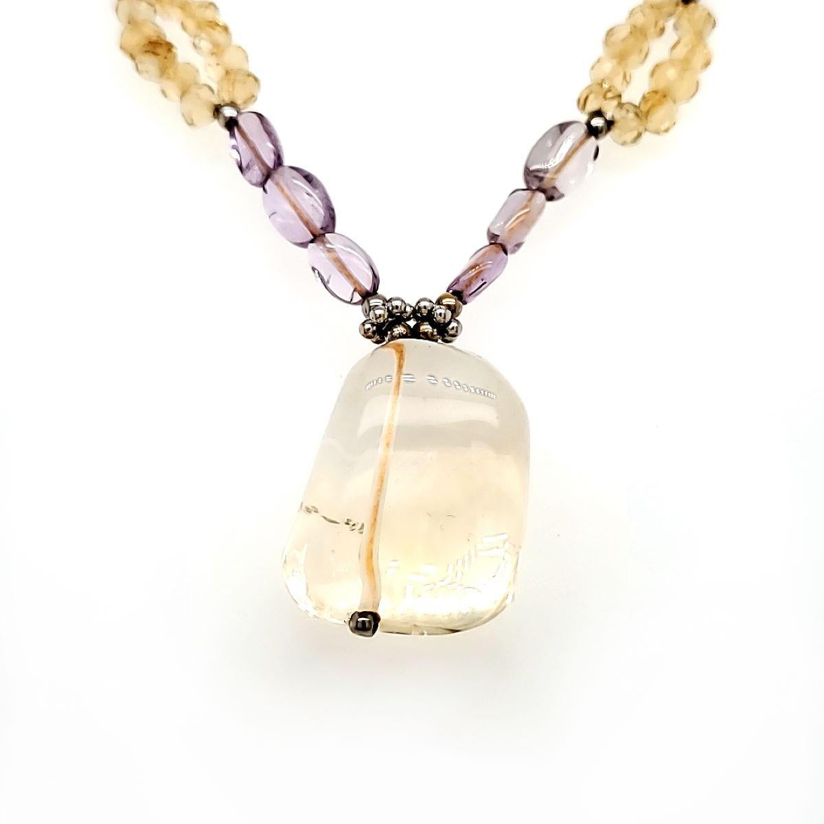 Collana con perle di Citrino Cts 89,46 e Ametista Cts 28,16 In condizioni Nuovo in vendita a Hong Kong, HK
