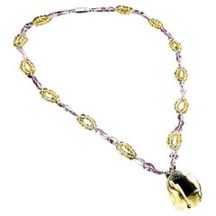 Citrine Cts 89.46 and Amethyst Beads Cts 28.16 Necklace