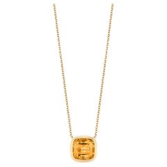 Citrin Cushion Anhänger in 18K Gelbgold