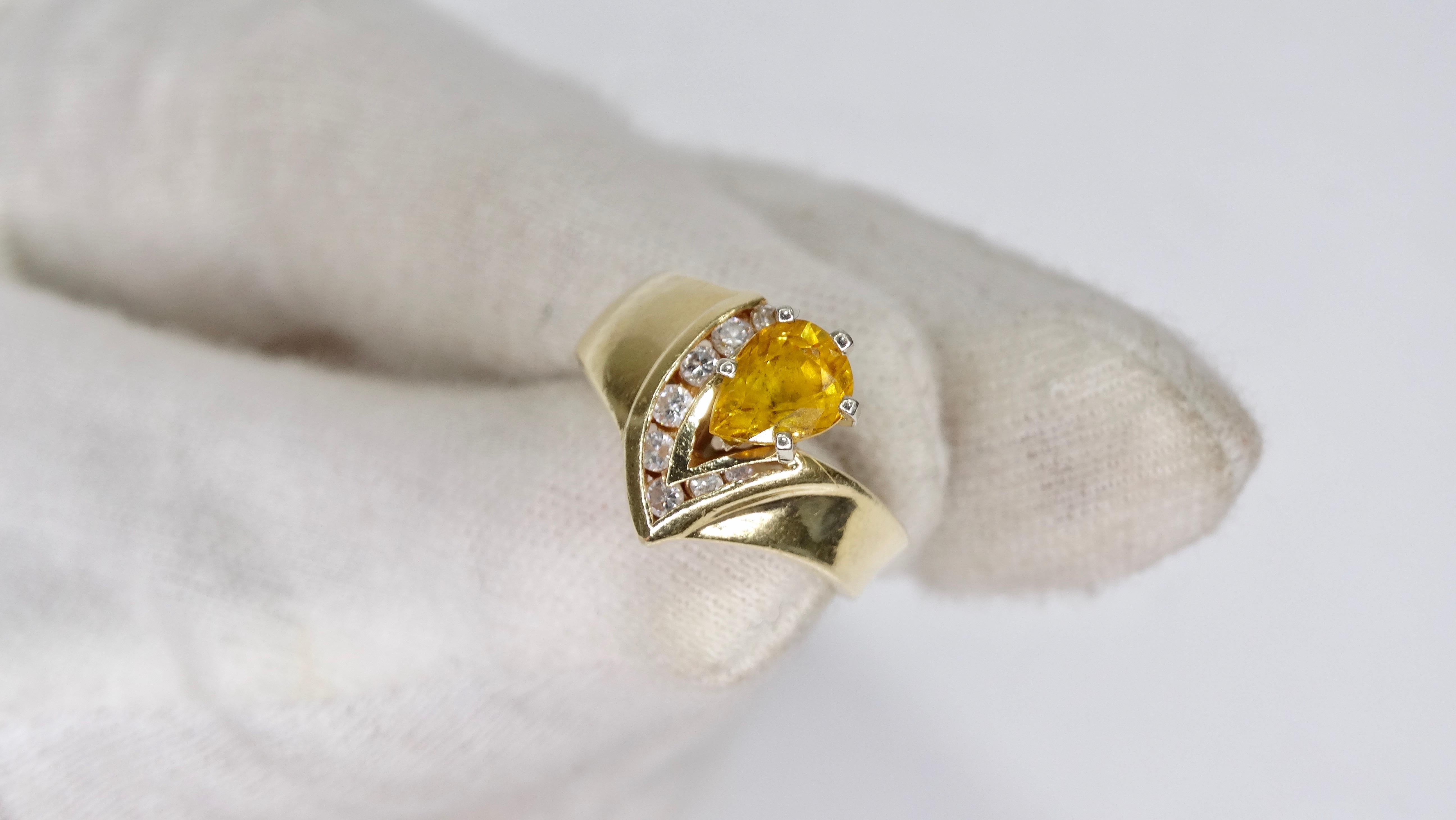 Citrine Diamond 14k Gold Ring  In Good Condition For Sale In Scottsdale, AZ