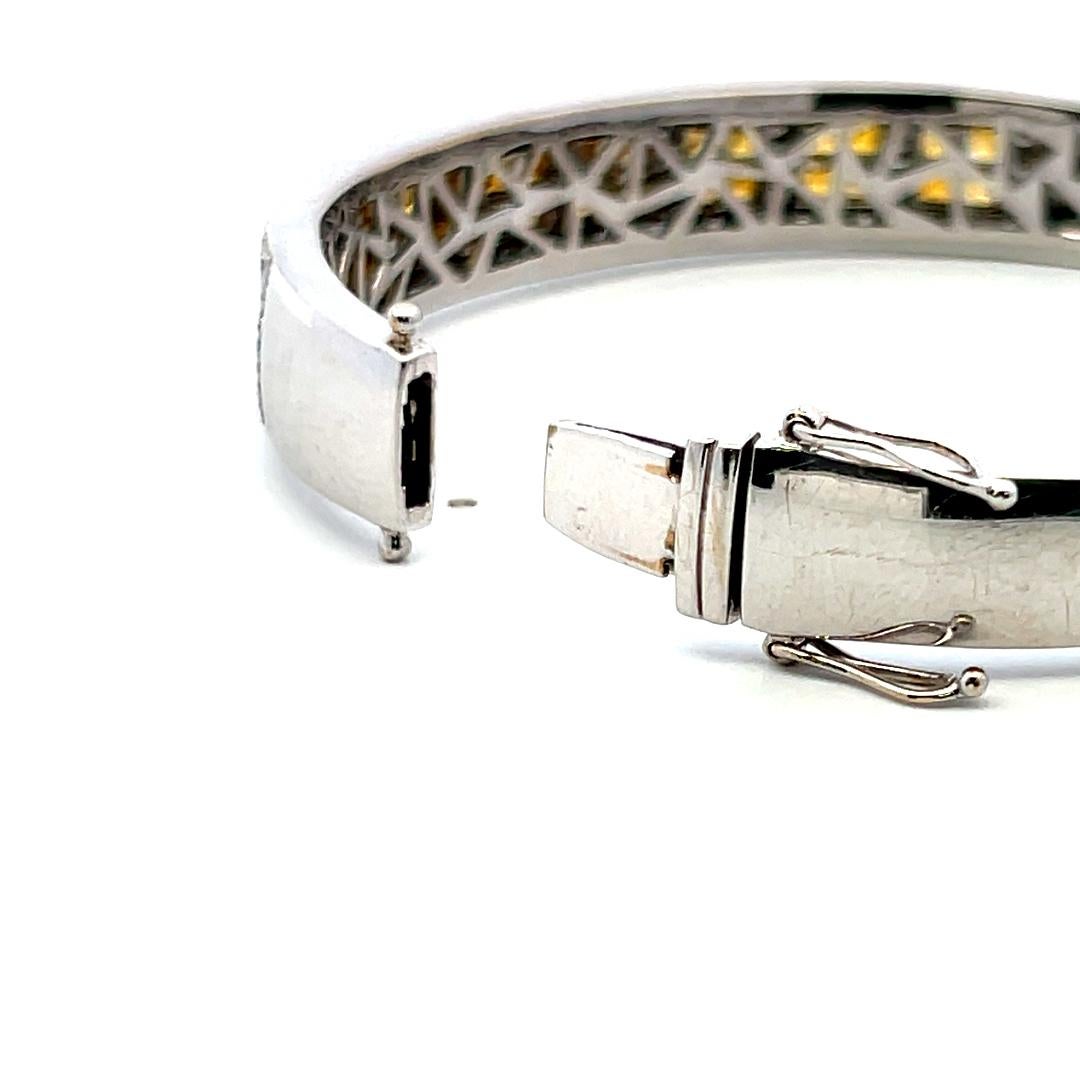 Citrin & Diamant 18K Weißgold Armreif 3,60ct Princess Cut Vintage By im Angebot 4