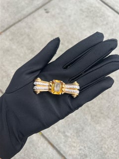Citrine & Diamond Bow Brooch