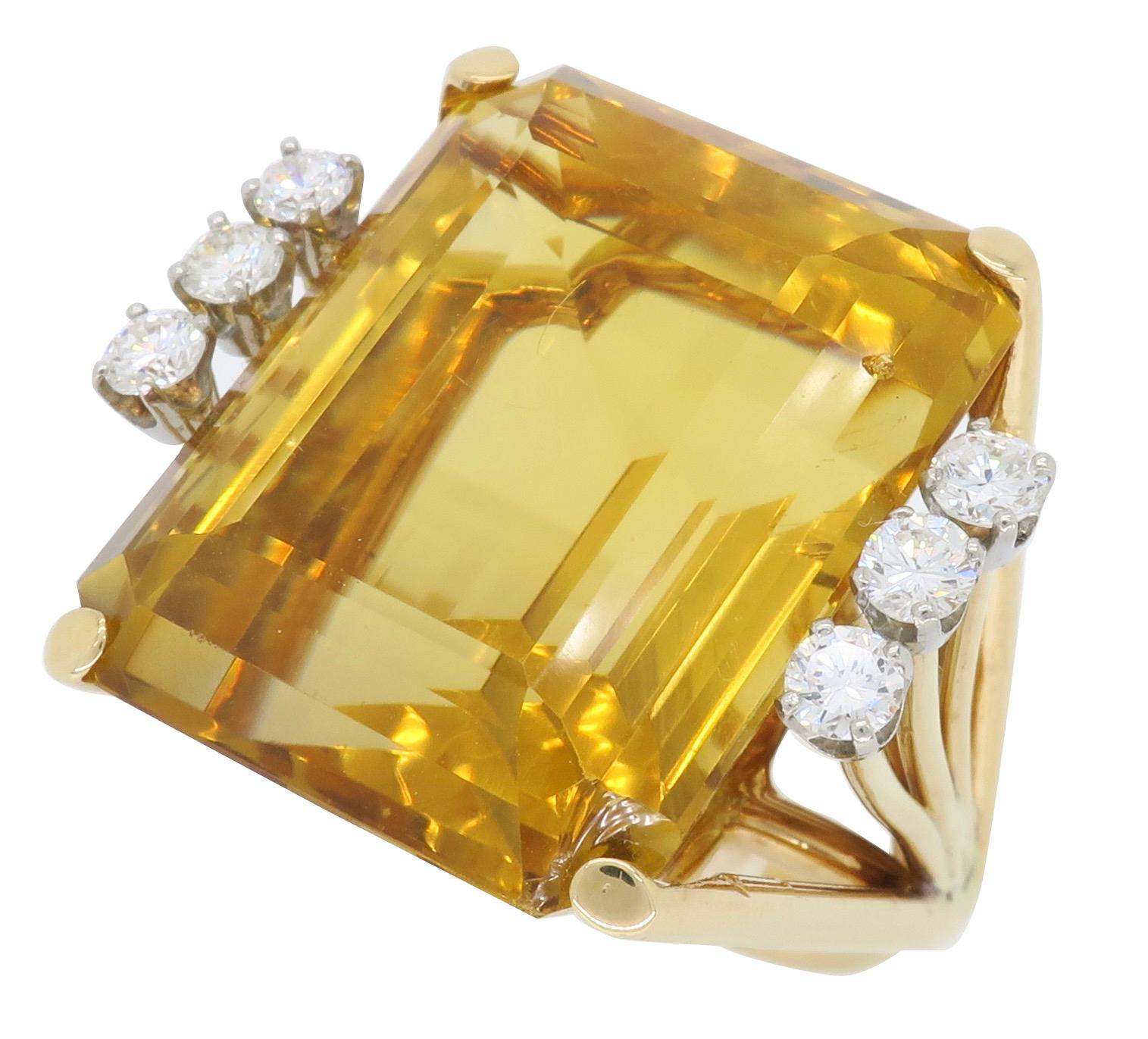 Women's Citrine and Diamond Cocktail Ring