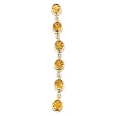 Citrine & Diamond Dangle Pendant in 10k Yellow Gold