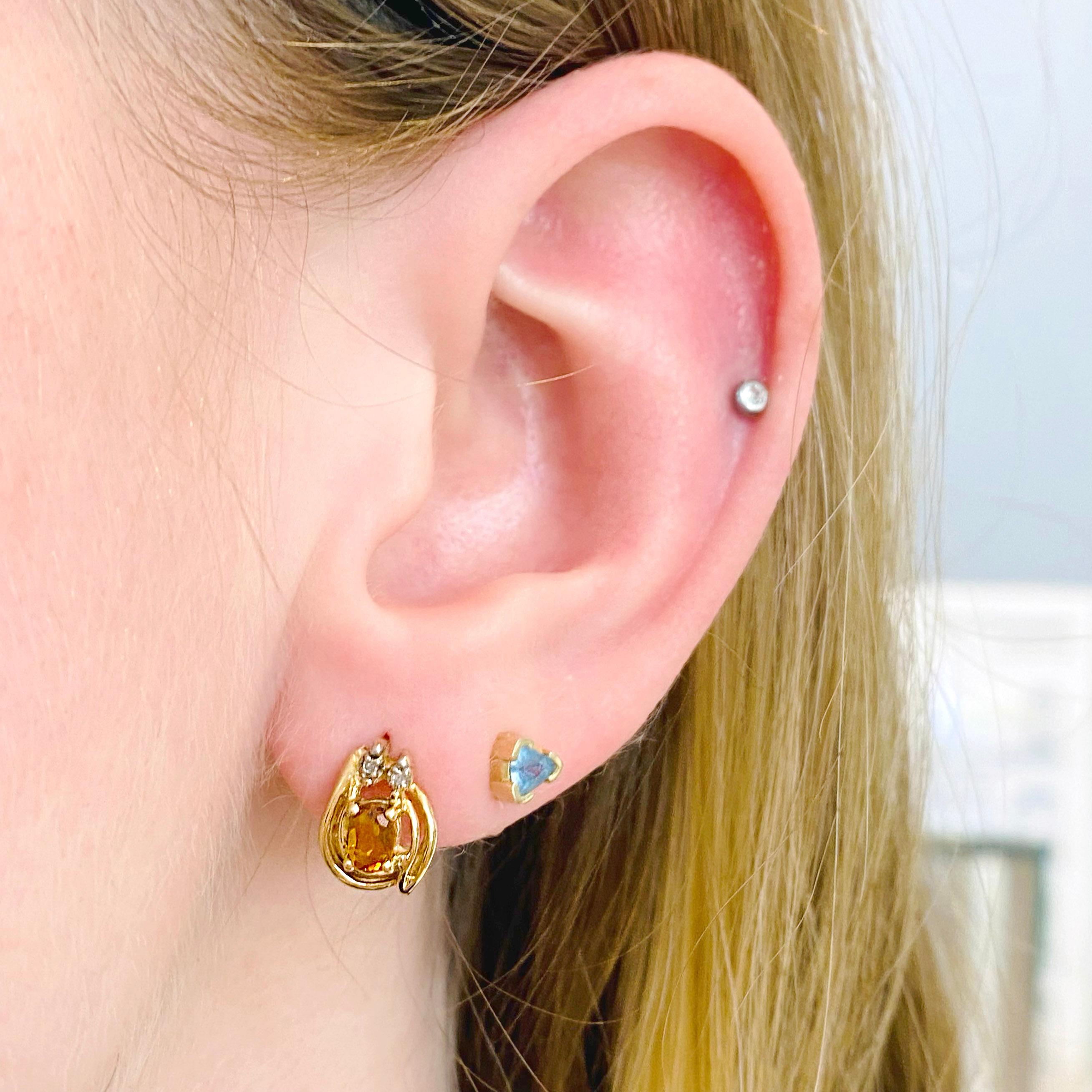 citrine and diamond earrings