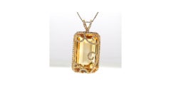 Citrine Diamond Necklace 18K Yellow Gold