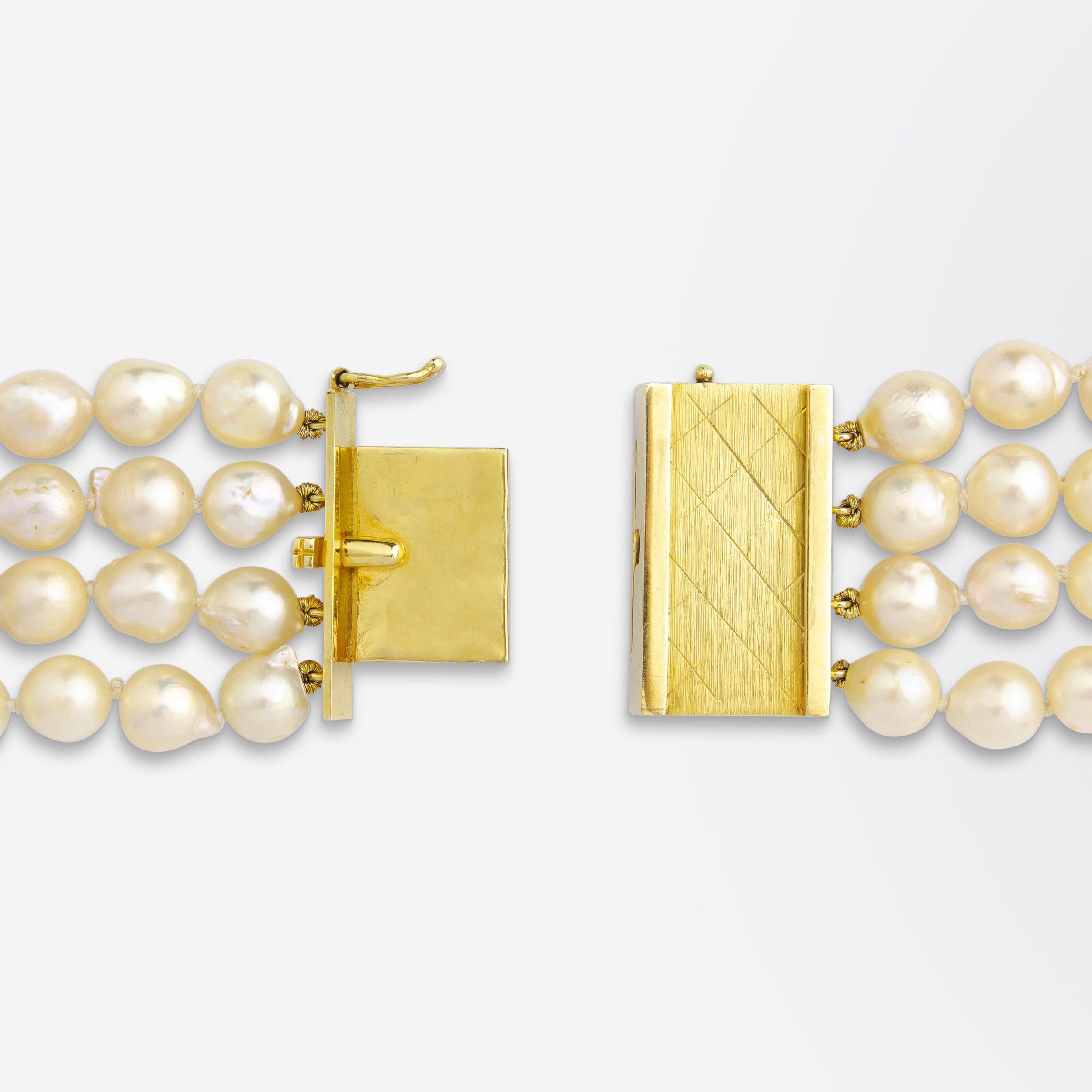 Citrine, Diamond & Pearl Convertible Necklace Bracelet In Good Condition For Sale In Brisbane City, QLD