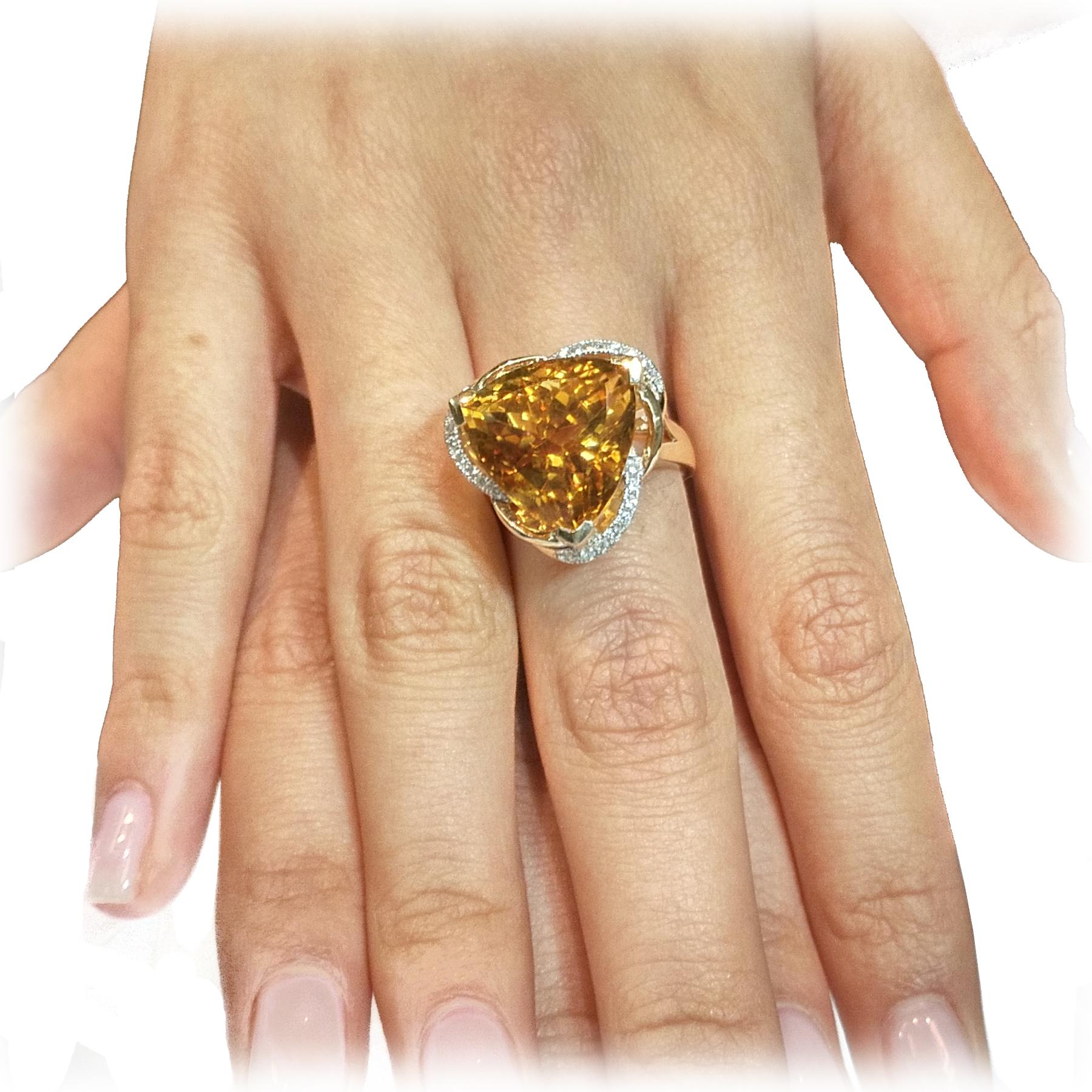 Citrine Yellow Gold Cocktail Ring 6