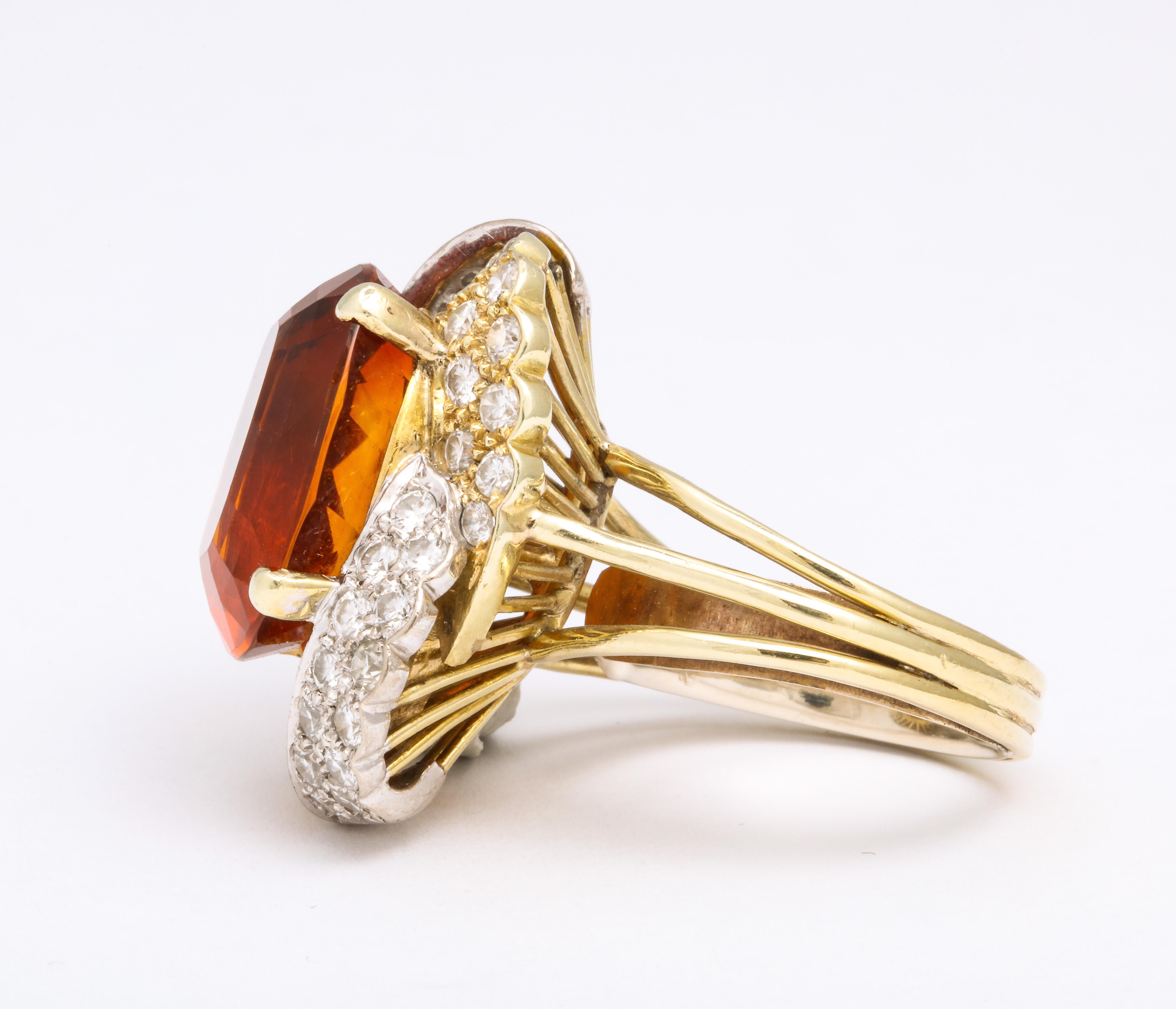 Citrine Diamond Yellow and White Gold Ring In Good Condition In New York, NY