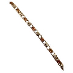 Citrine Diamond Yellow Gold Link Bracelet