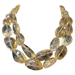 Collana vintage con doppio filo di citrino