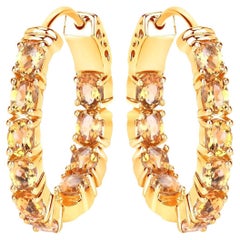 Citrin-Ohrringe 3,18 Karat Vergoldetes Silber