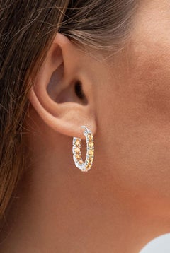 Citrin-Ohrringe 3,18 Karat Sterling Silber