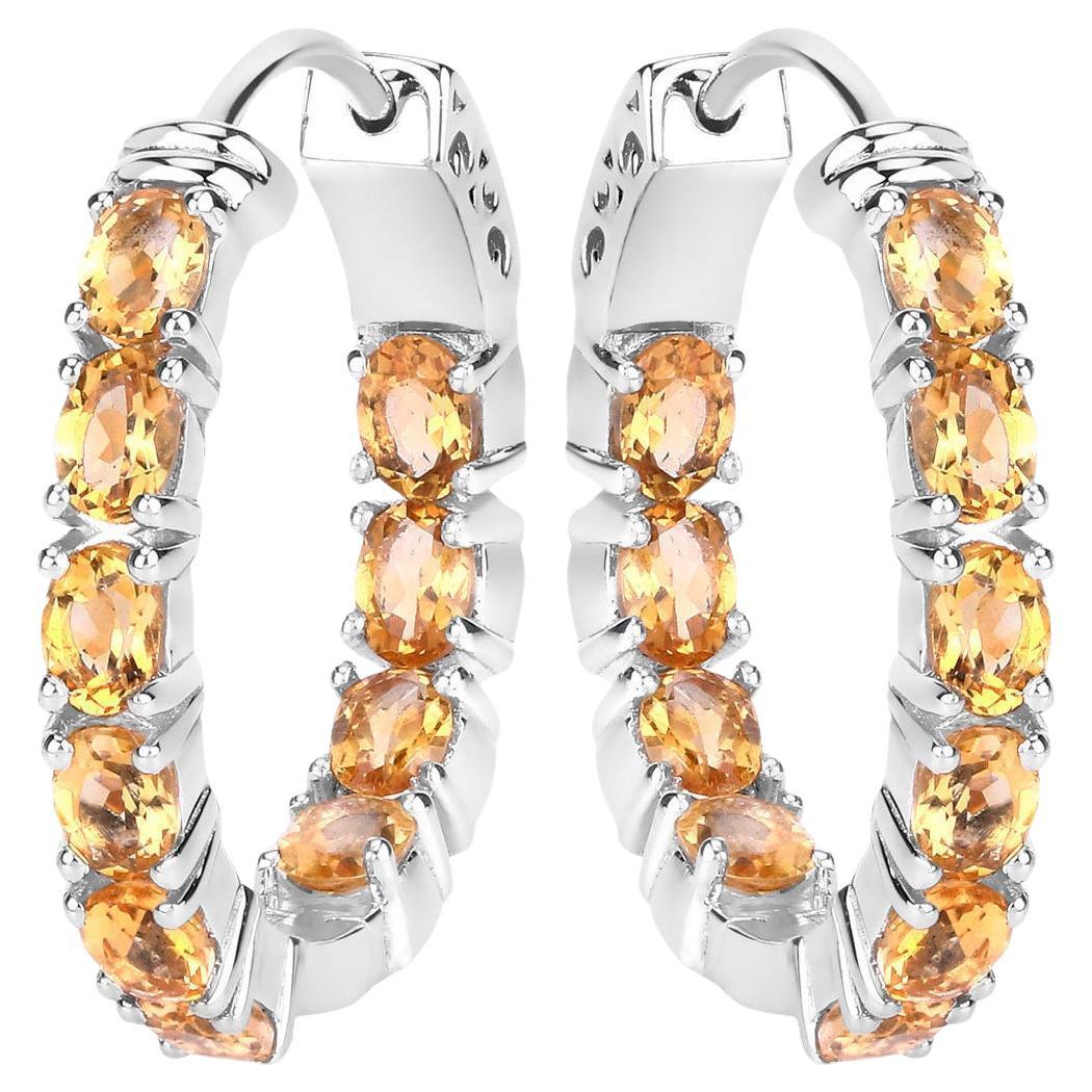 Citrine Earrings 3.18 Carats Sterling Silver