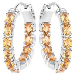 Citrin-Ohrringe 3,18 Karat Sterling Silber